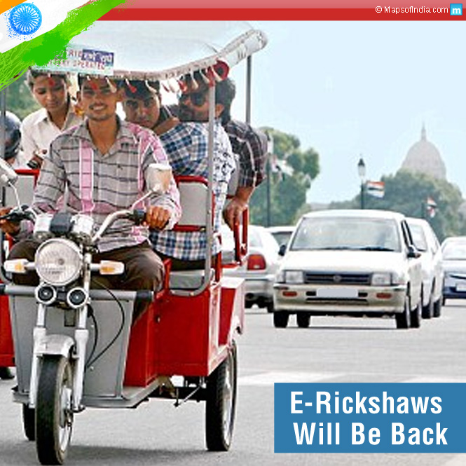 Battery e rikshaw in India