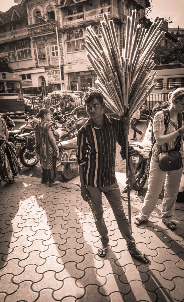 A flute-vendor at Colaba Causeway