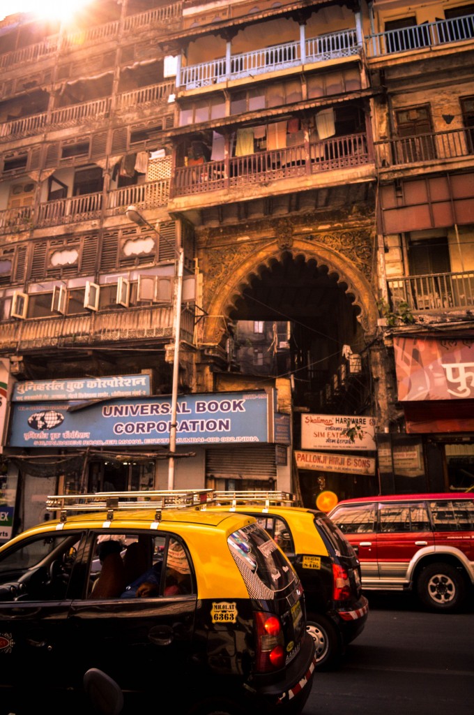 An old gateway adjacent to mumbai chawls