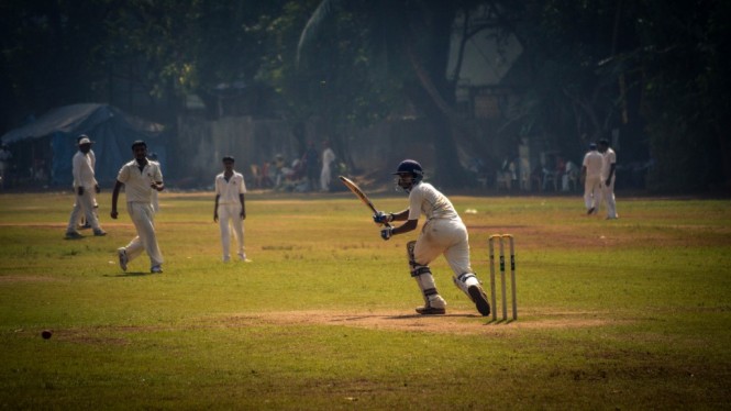 Batsman in action
