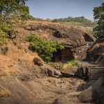 Dried up waterfall