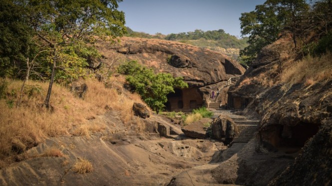 Dried up waterfall