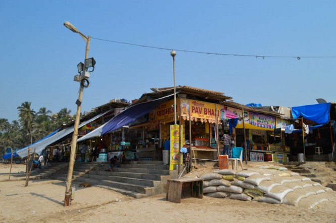 Food stalls at the Juhu Beach