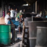 Laden with the wash loads at the Dhobi Ghat