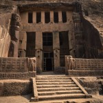 Main entrance of prayer hall at Kanheri caves