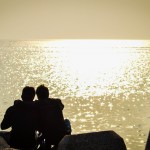 People sitting by the Nariman point