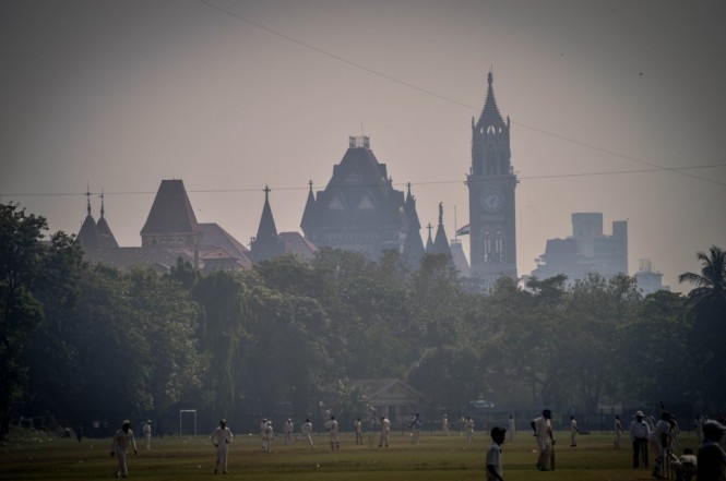 Shimmering skyline at the cricket maidan