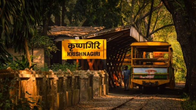 Toy train at the Krishnagiri station