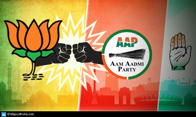 AAP vs BJP vs Congress