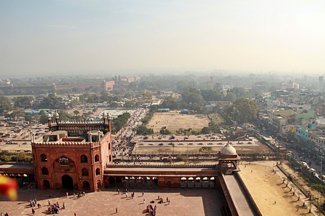 Aerial view of Red Fort Delhi
