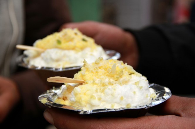 Daulat ki chaat at Chandni Chowk Delhi