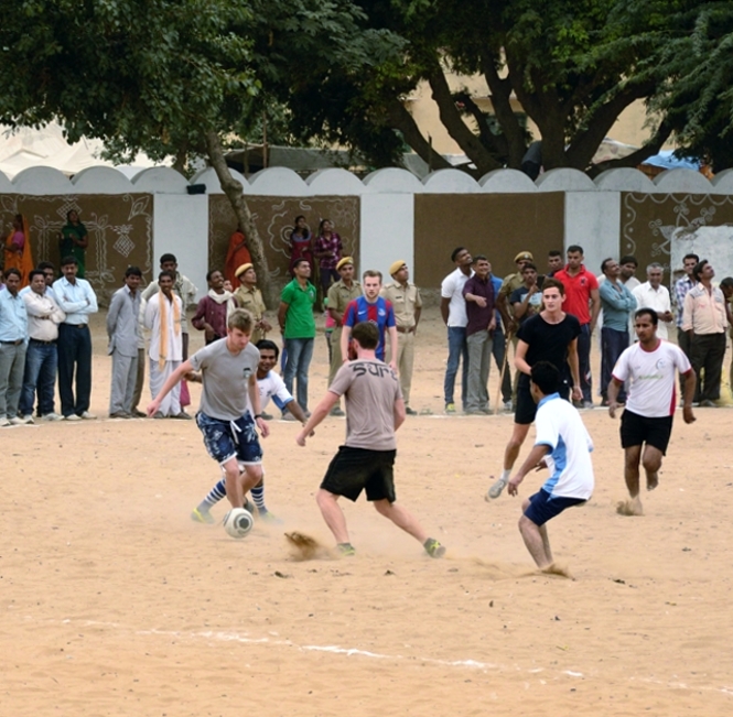 Football match at Pushkar Camel Fair