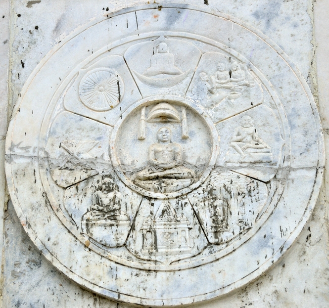 A relief panel on the exterior walls of the temple