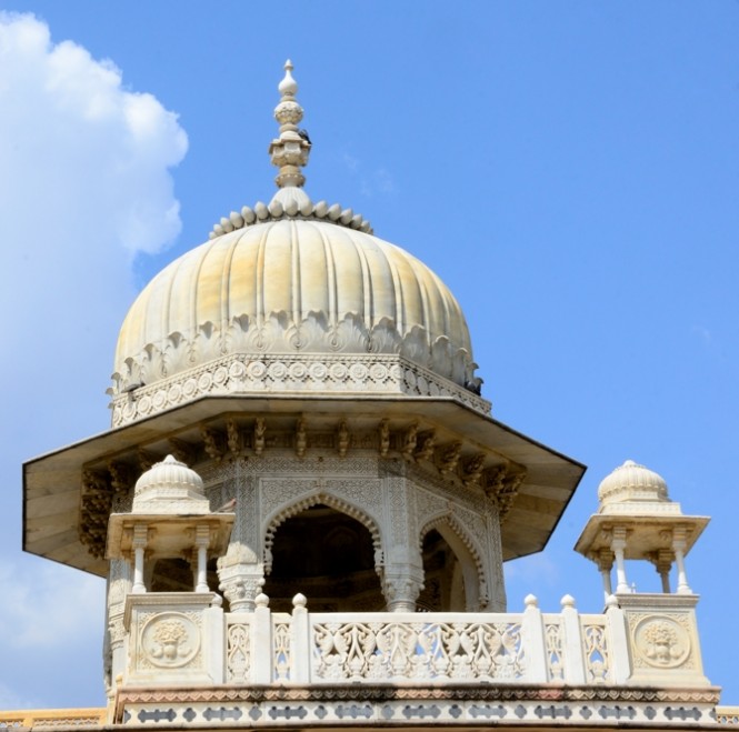 Artwork on Chhatri of Maharaja Sawai Jai Singh courtyard