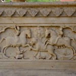 Courtyard – Artwork depicting horse riders hunting tiger