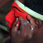 Eye make up of Gulikan Theyyam