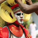 Makeup of Gulikan for Theyyam