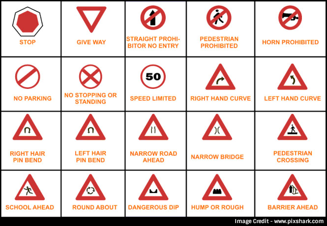 Road safety mandatory signs Image