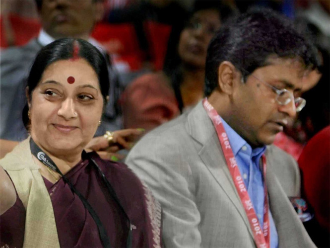 Lalit Modi with Sushma Swaraj