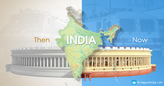 1947 And 2015 Indian Independence Day Celebration Image