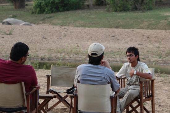 Naturalist giving brief about the jungle.