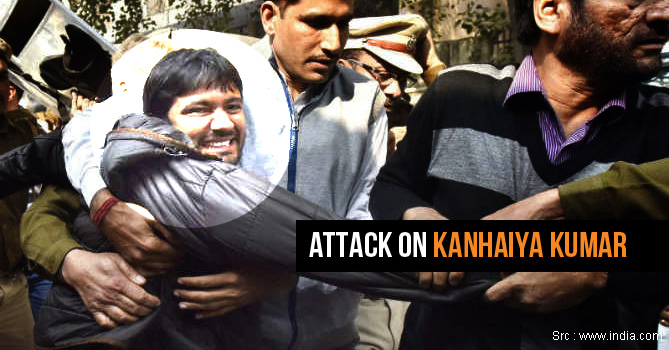 Lawyers Attack On Kanhaiya Kumar