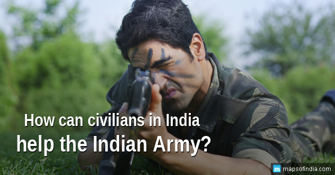 How can civilians in India help the Indian Army?