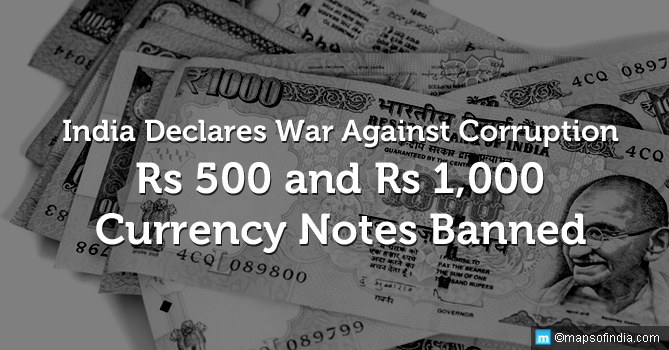 India Declares War Against Corruption: Rs 500 and Rs 1,000 Currency Notes Banned