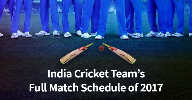 India Cricket Team's Match Schedule 2017