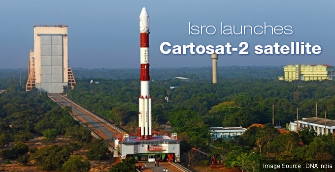 Isro launches cartosat-2 satellite