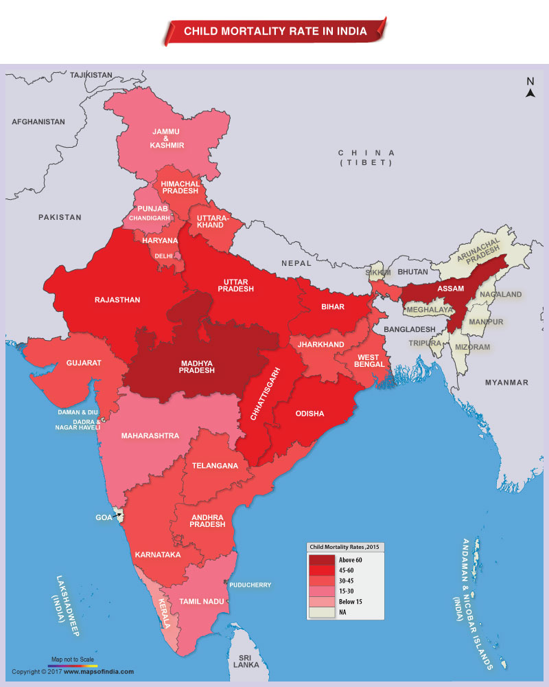 Map of Child Mortality Rate in India