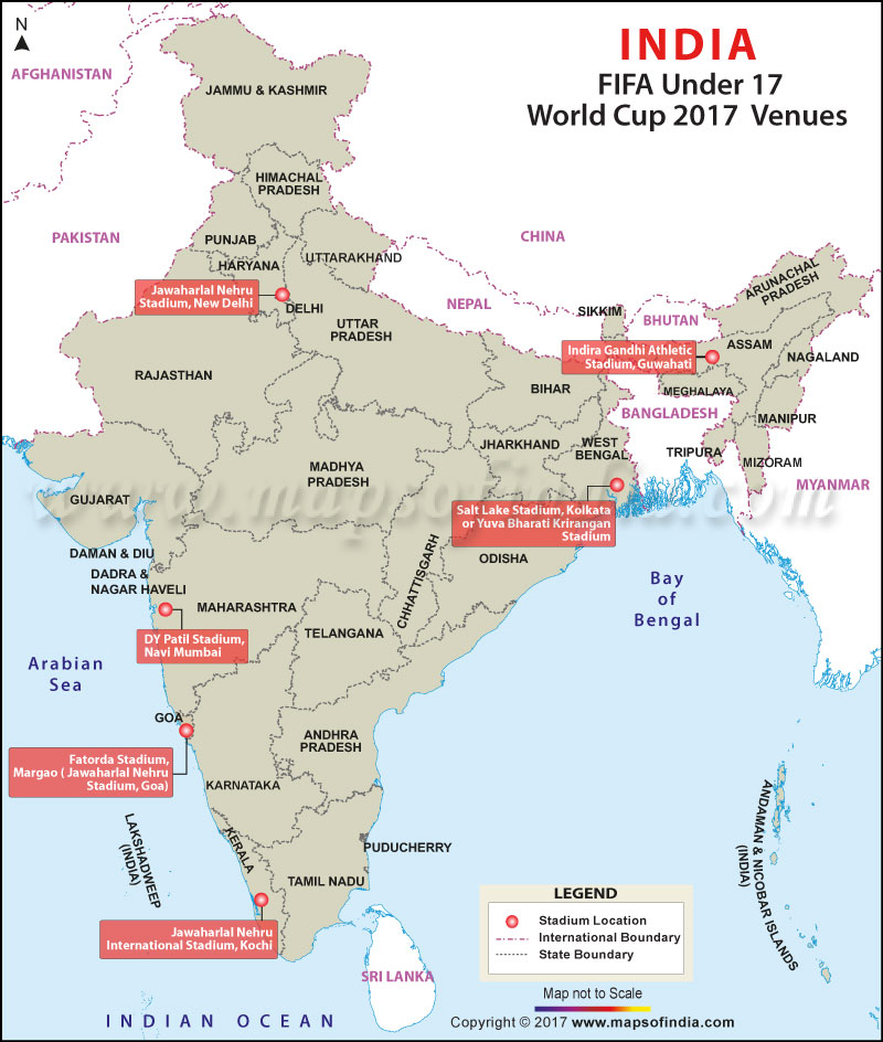 FIFA U-17 World Cup Venue Map