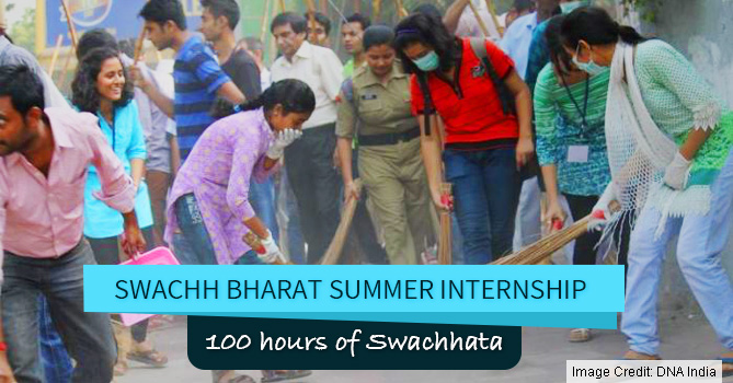 Swachh Bharat Summer Internship - 100 hours of Swachhata 