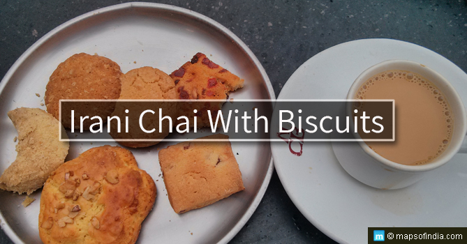 Irani Chai with biscuits Streets food of Hyderabad