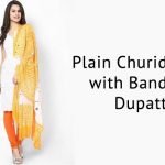 Plain Churidar Suit with Beautiful Bandhani Dupatta
