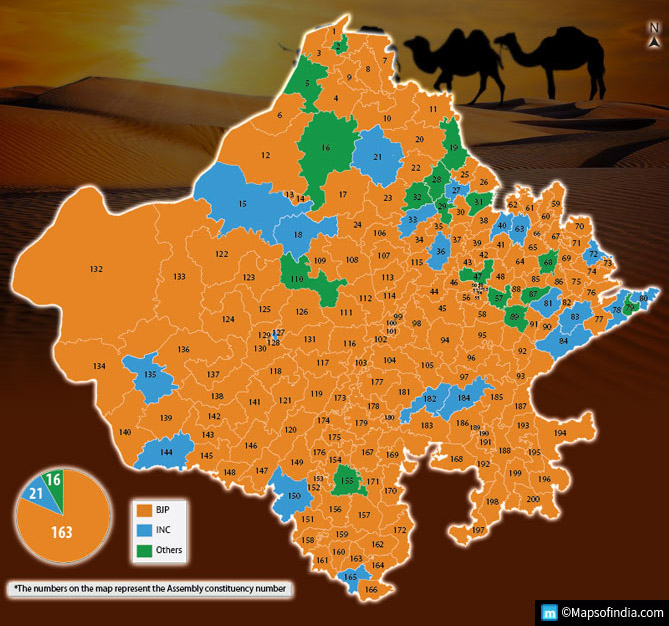 Rajasthan Assembly Elections 2013 Map