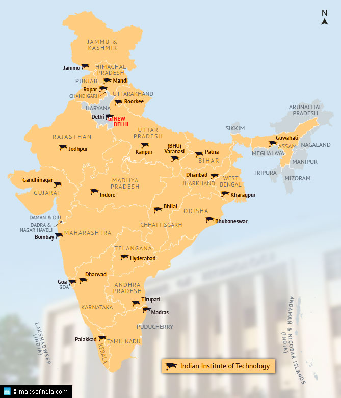IITs of India Map