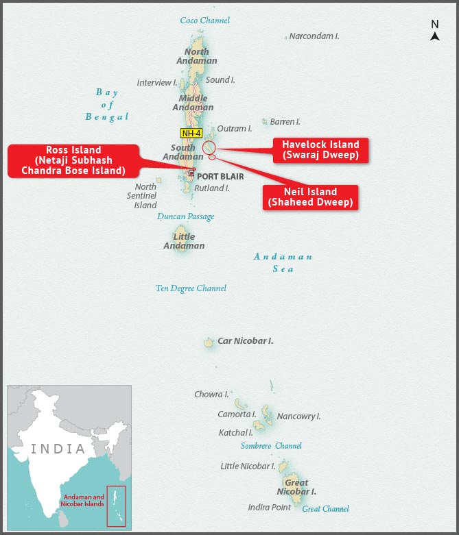 Map of Andaman and Nicobar islands