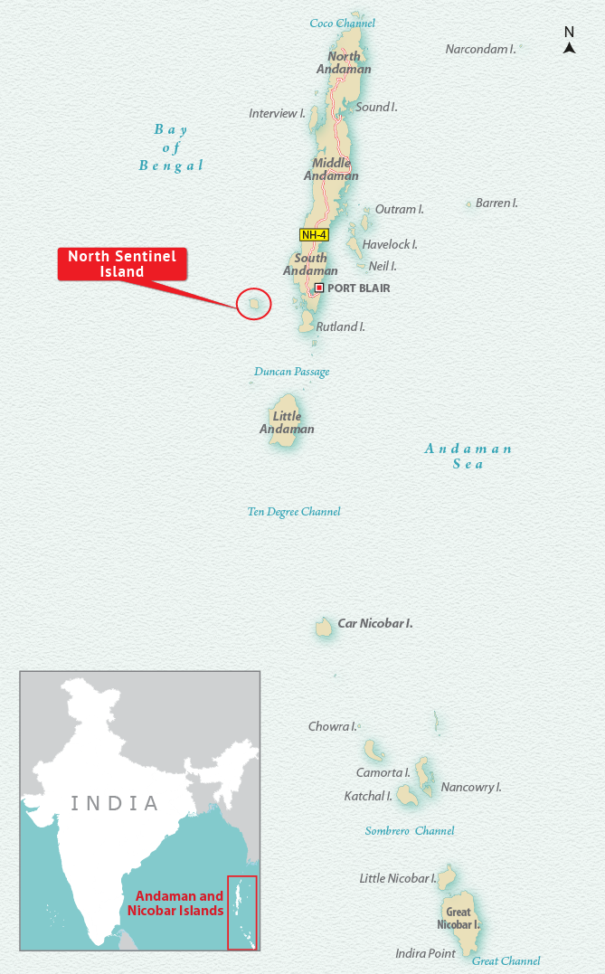 North sentinel island map