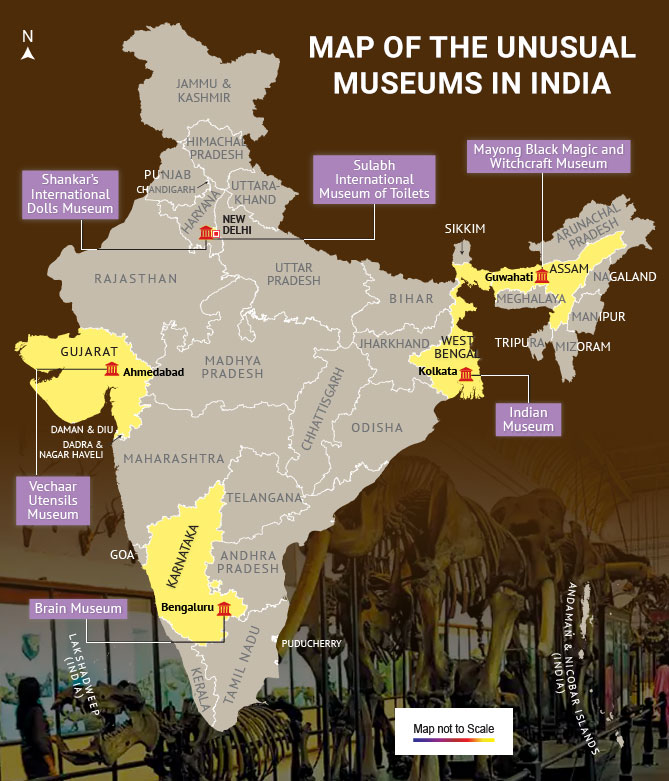 Map of the Unusual Museums in India
