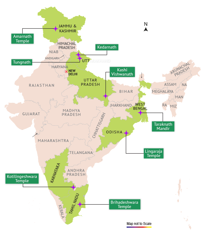 Famous shiva temples in india map 1 My India