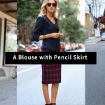 A Blouse with Pencil Midi Skirt