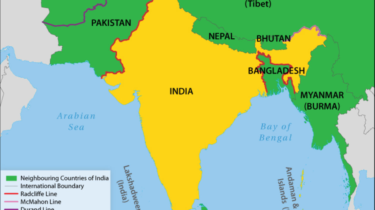 Boundaries Of India Map