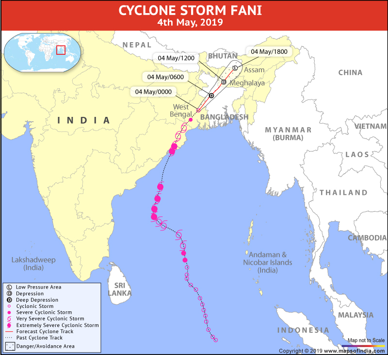 Cyclone Storm FANI Map