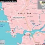 Map Showing Top Places to Eat in North Goa