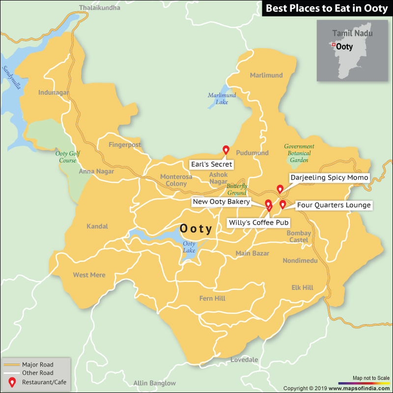 ooty map with tourist places