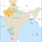 Map Showing Top 10 Wedding Destinations in India