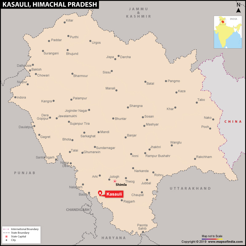 kasauli tourist map