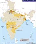Map Showing Top Open Universities in India