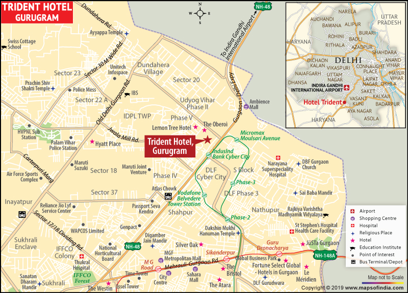 Location of Trident, Gurugram (Gurgaon)